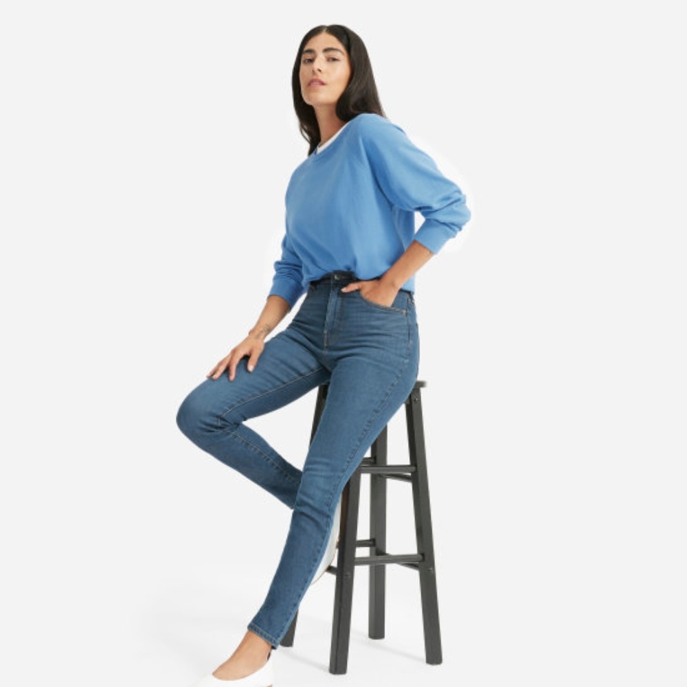 Everlane high waisted skinny jeans 28 mid-blue